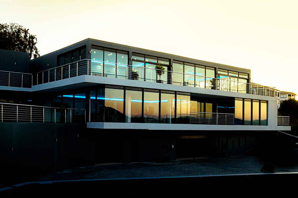 An East London home photographed at dusk